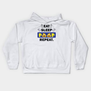 eat sleep poop repeat funny newborn Kids Hoodie